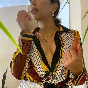 Versace inspired button down top